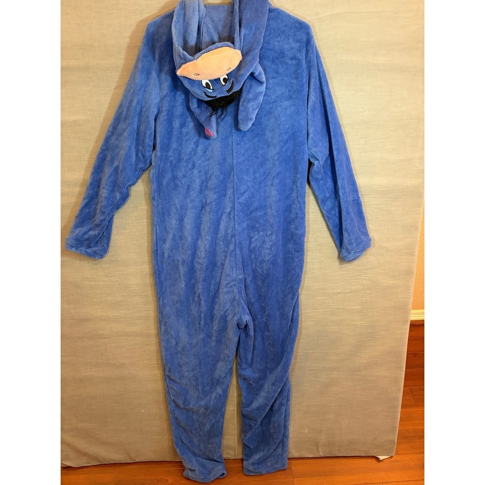 Disney Eeyore Hooded Onesie Pajamas Adult‎ Size Large Blue Plush Costume - Picture 4 of 4